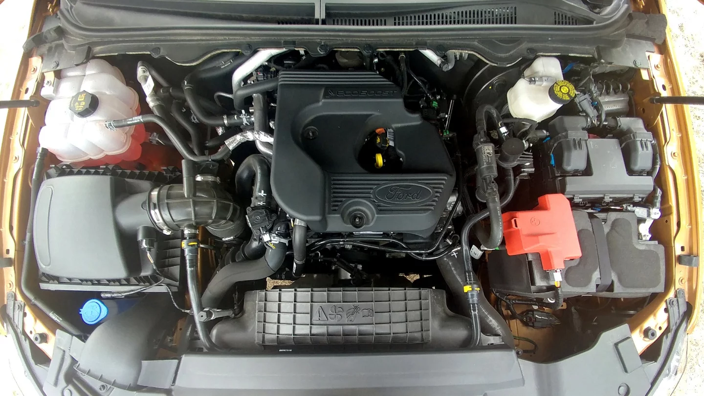 The 2.3L EcoBoost engine is small enough to deliver solid efficiency while being powerful enough to get the job done with some panache