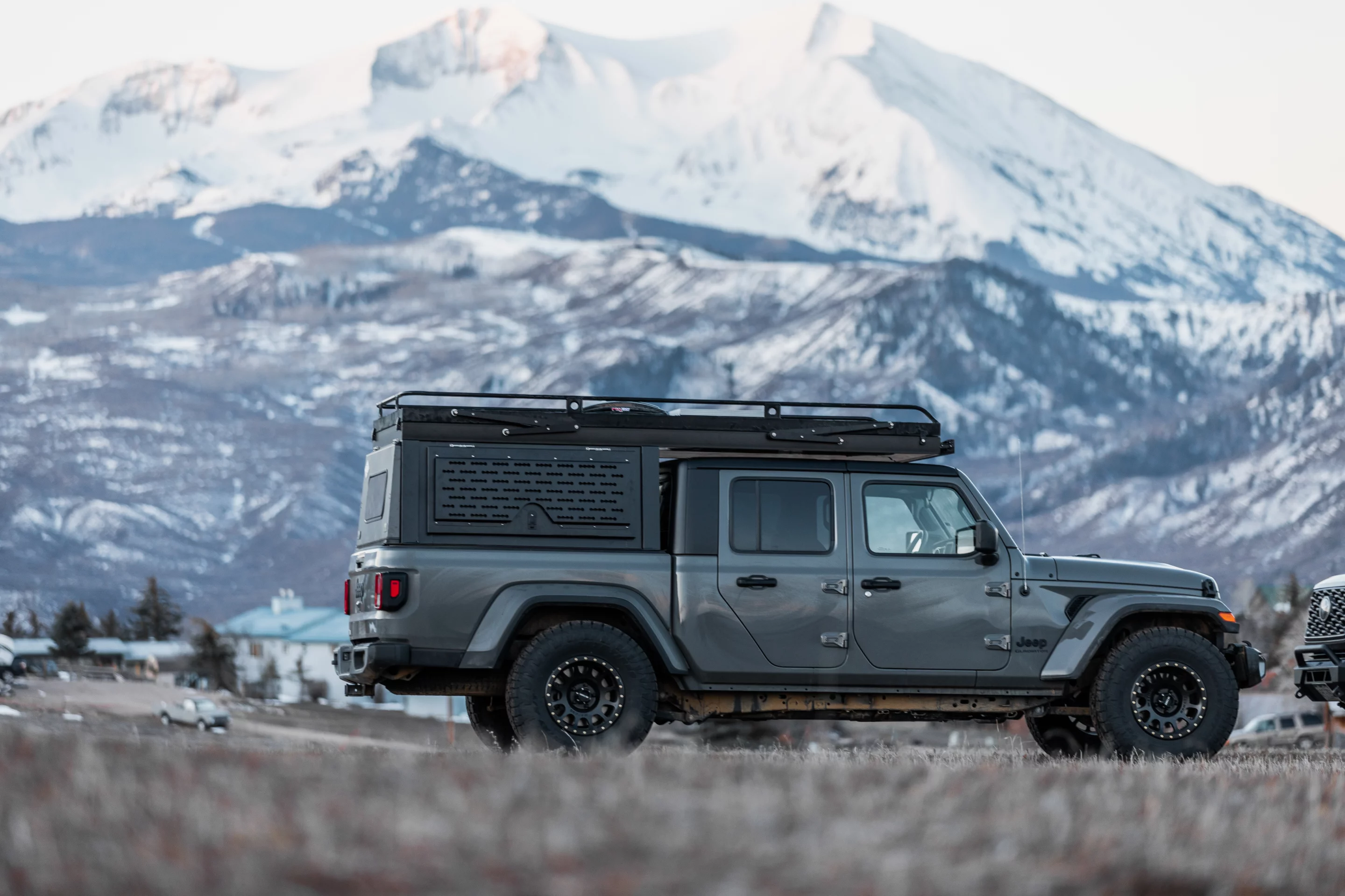 Rossmönster Lagom camper packed up and ready for mountain adventure