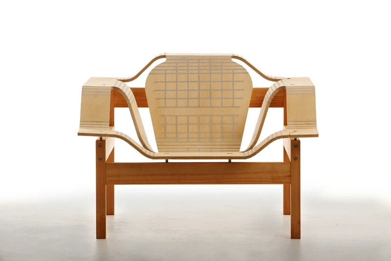 Skin is a flat pack armchair that still has curves thanks to Stratflex technology