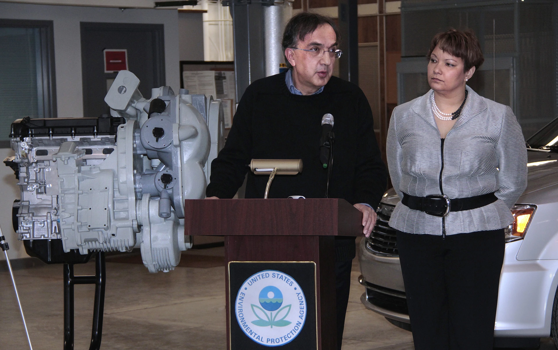 Sergio Marchionne, CEO of Fiat-Chrysler, at the announcement