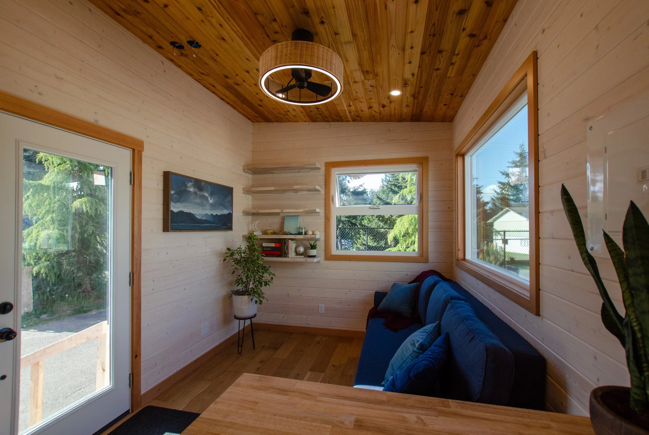 The Juniper's living room has enough space to install an entertainment center