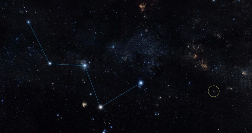 Location of the star HD 219134 (circle)