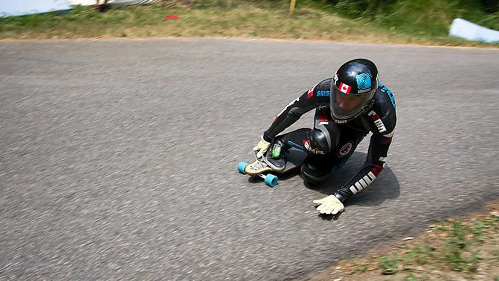 Mischo Erban has set a Guinness world record downhill skateboarding speed of 80.74 mph (129.94 km/h) (Photo: Alexia Marcus)