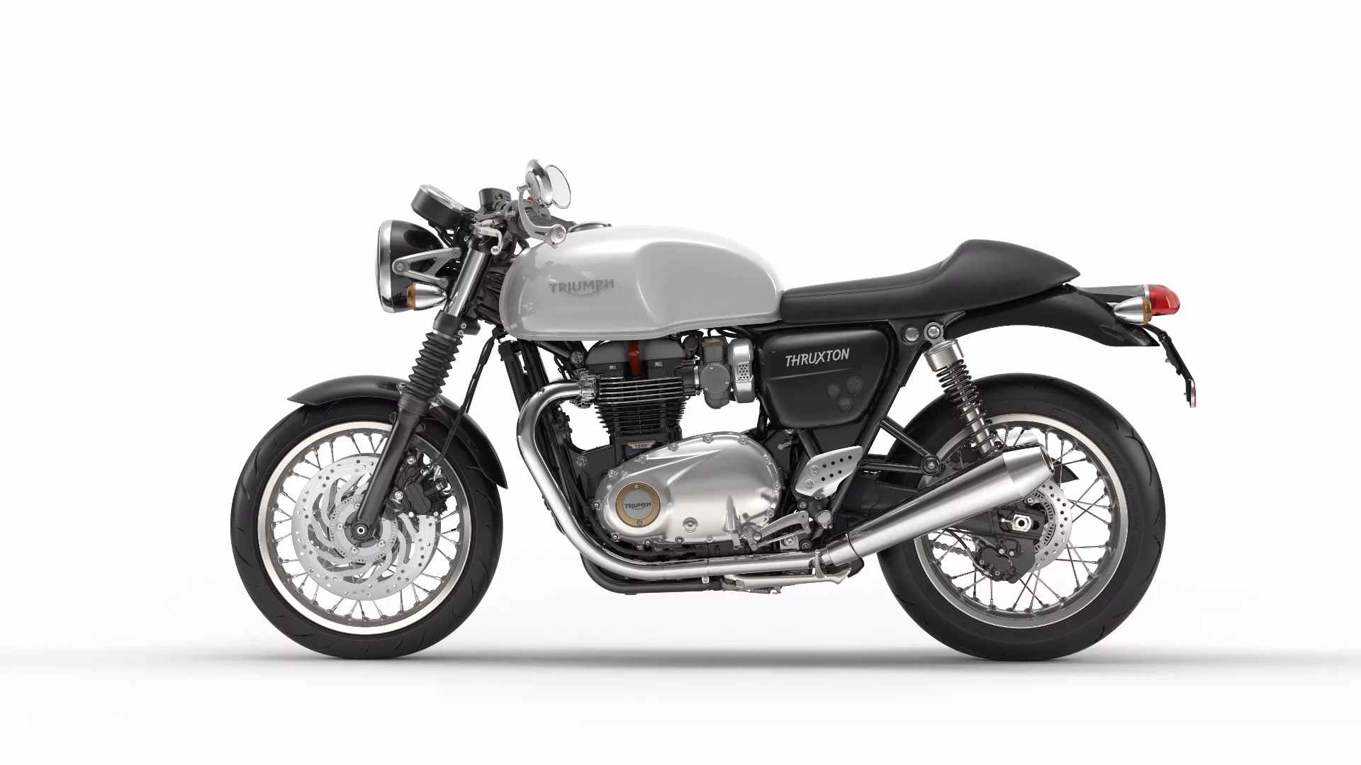 The Triumph Thruxton in Pure White