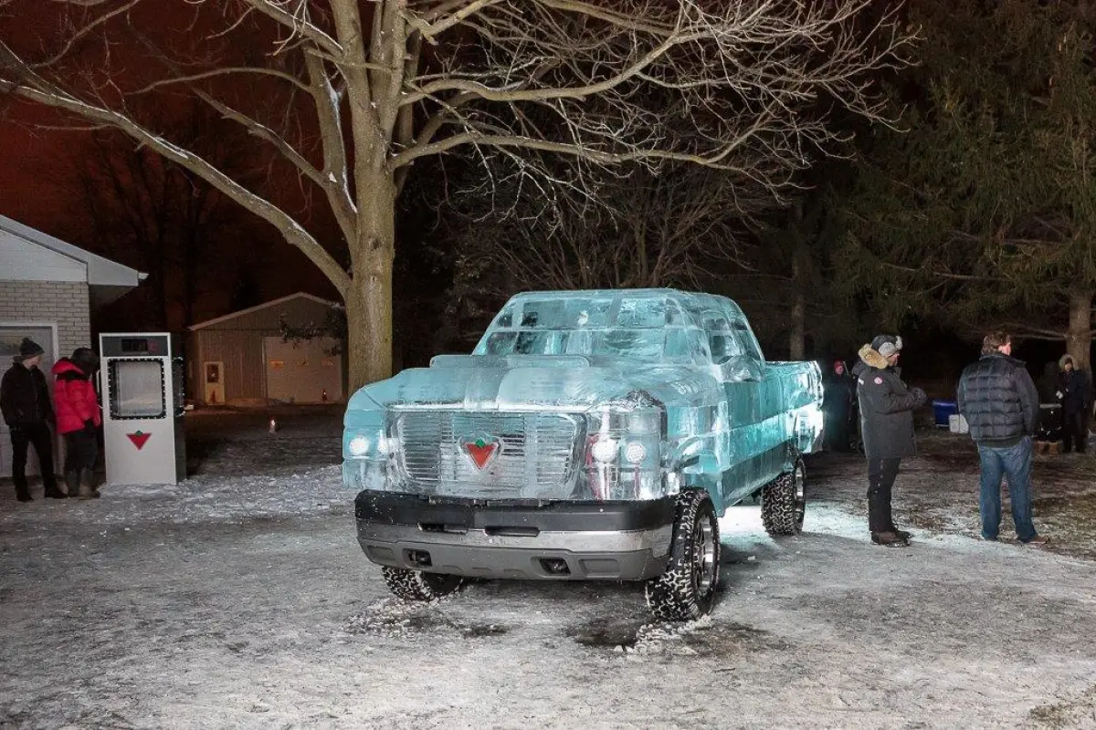 Canadian Tire's ice truck was designed as part of an advertising campaign to be aired on New Year's Day