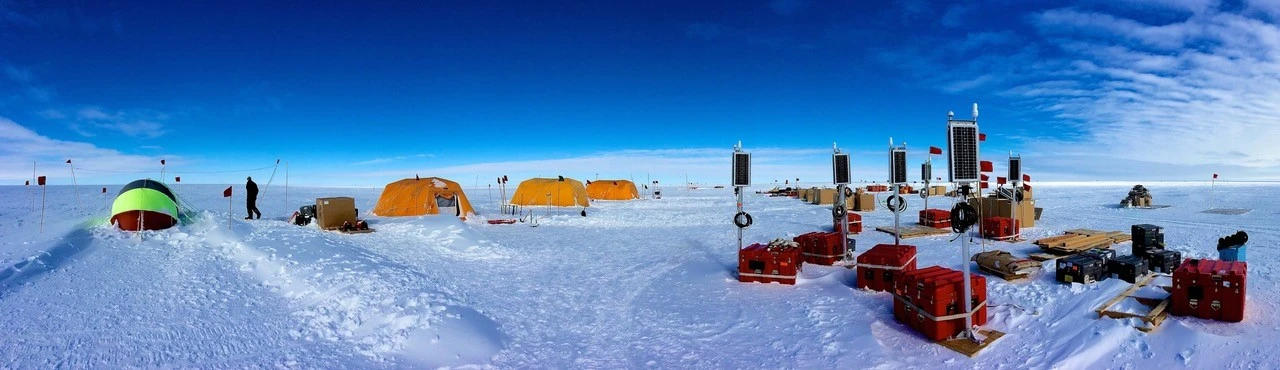 Base camp for the mission to the Ross ice Shelf