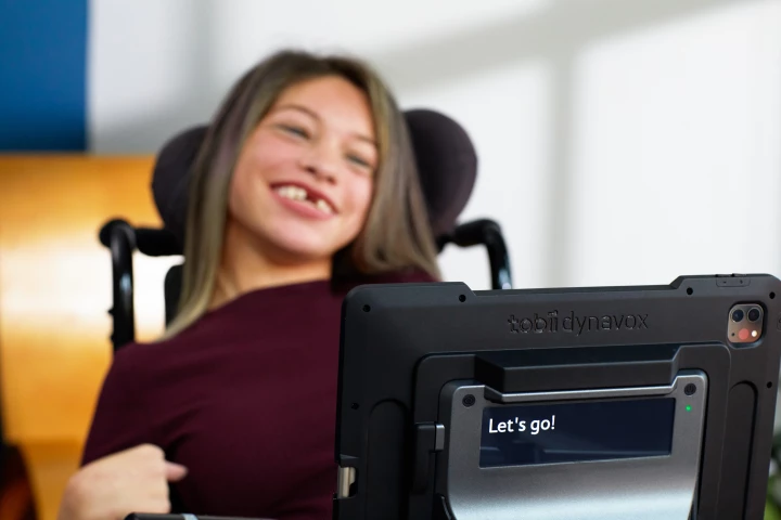 The TD Pilot package includes an iPad tablet, eye-tracking hardware, and a bunch of apps to get users communicating, playing and learning