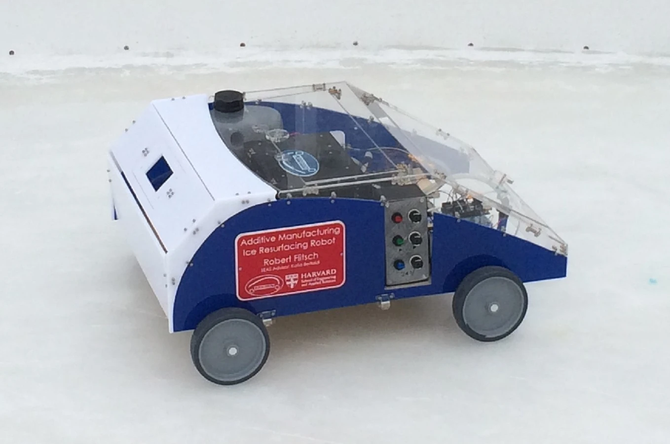 The Ice Resurfacing Addibot was tested on a real ice rink surface