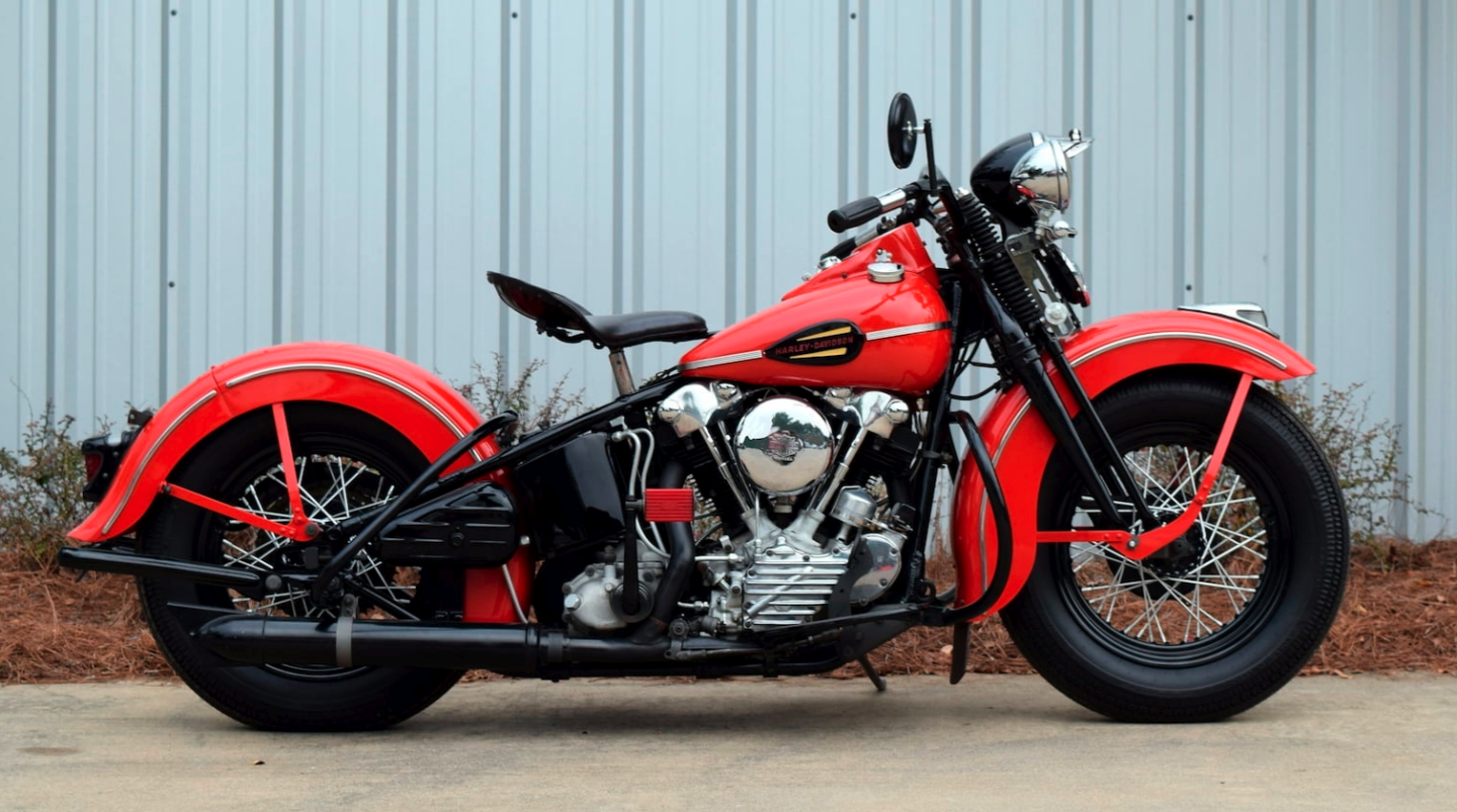 The sheer volume of the offering of Mecum's offering in Las Vegas was immense, as could be seen by the numbers of some otherwise scarce models such as the Harley-Davidson Knucklehead, the most coveted of American Classic motorcycles. The 1945 EL above was the most expensive Knucklehead of the weekend at $99,000, well ahead of a 1941 EL Knucklehead at $68,200, a 1946 E Knucklehead at $60,500, a 1947 FL Knucklehead at $57,750, a 1938 EL at $46,000, and a 1948 model at $44,000.