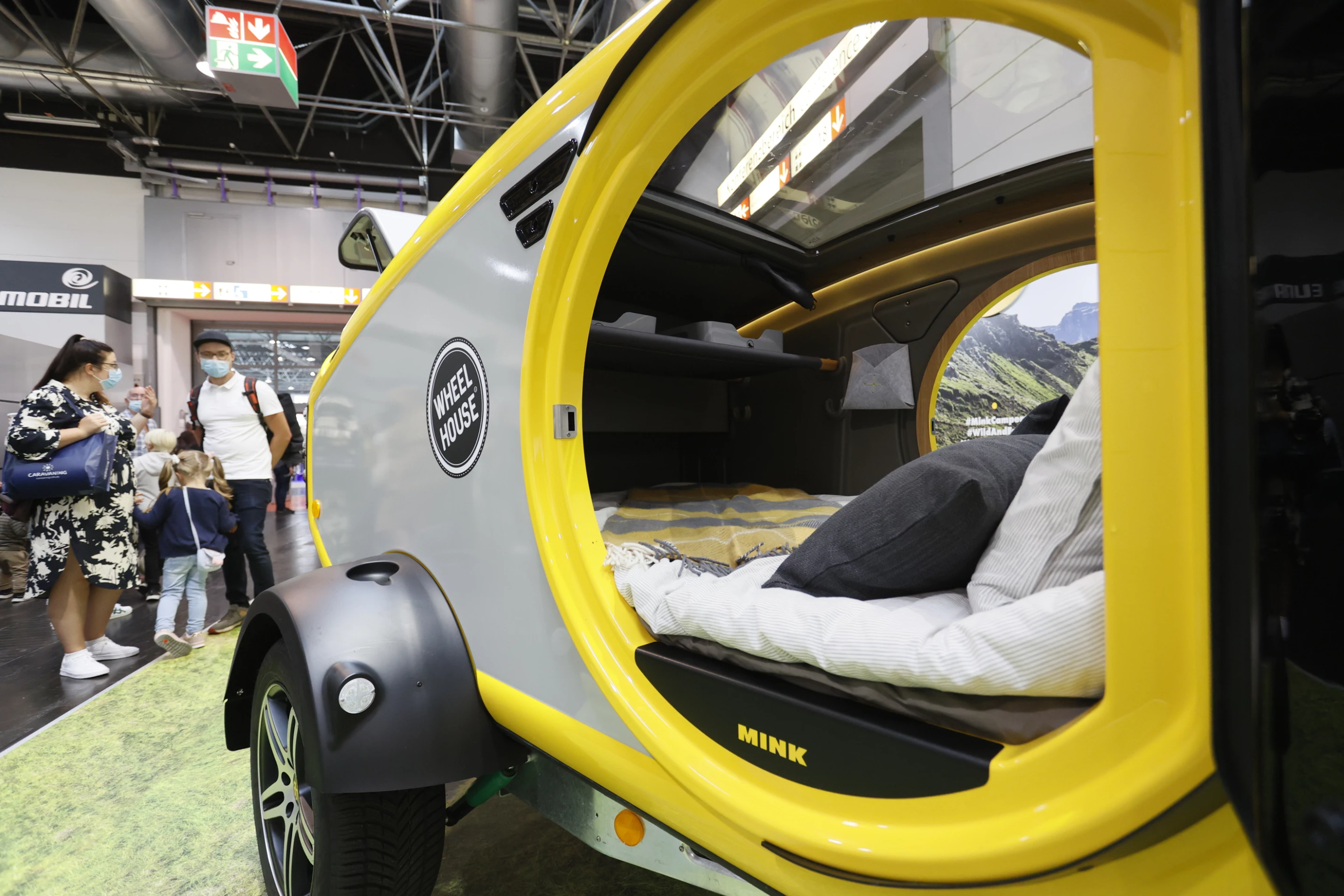 The Mink 2.0 trailer on show at the 2021 Düsseldorf Caravan Salon