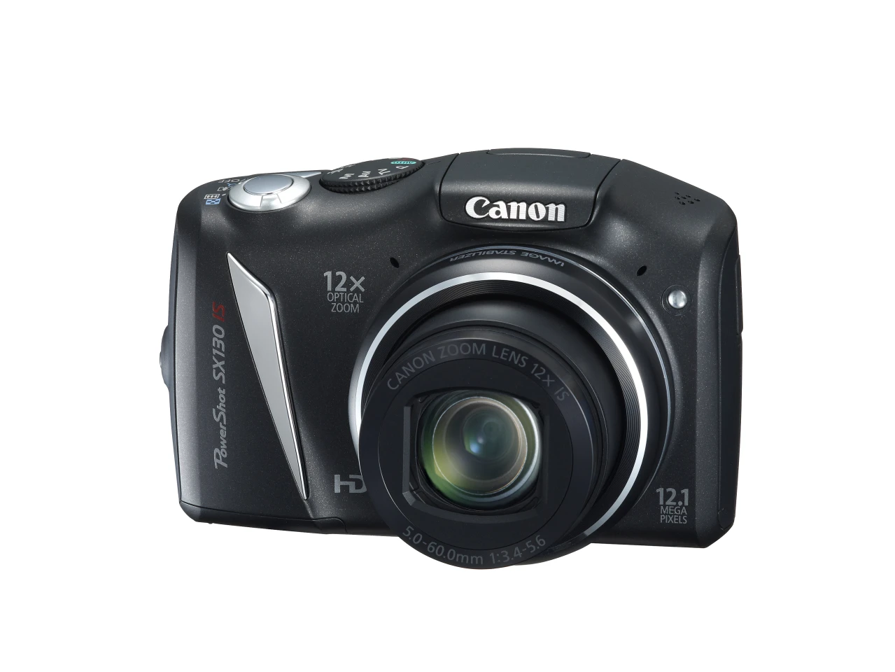 The SX130 IS gains include a 12 megapixel CCD sensor and 12x optical zoom lens