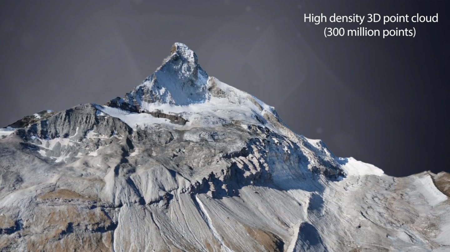 A 3D model of the Matterhorn created from the data acquired by the eBees