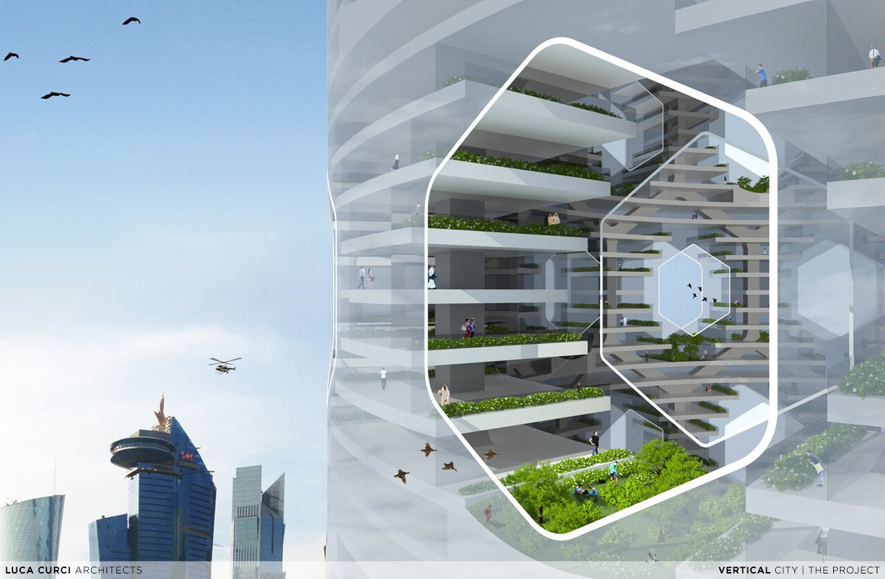 The building’s structure is based on a modular prefabricated unit that measures 72 m (236 ft) high
