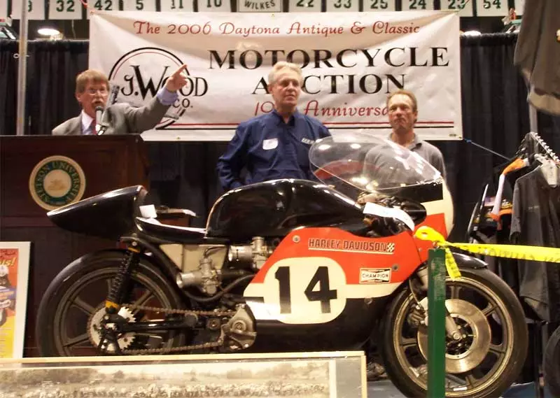 The ex-Rayborn Harley XRTT with which he performed some remarkable feats against bikes with far more horsepower. It sold for US$160,000 in March, 2006 at Daytona Speed Week.