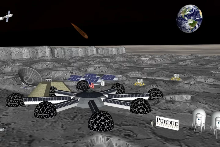 Members of Purdue University’s new Resilient ExtraTerrestrial Habitats Institute are studying the hurdles in building habitats like this on the Moon or Mars