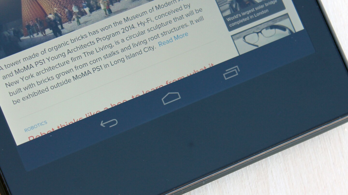 Unless you hack it, the Nexus 7's navigation bar will be on your screen in all but a few apps