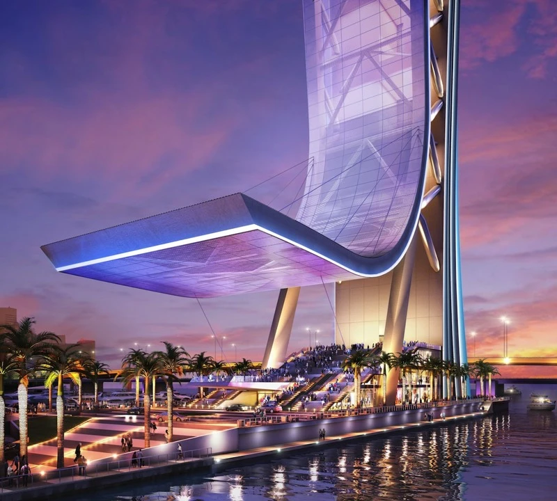 For thrill-seekers, the tower features a terrifying-sounding attraction called SkyRise Drop, that's likened to base jumping (Image: SkyRise Miami)