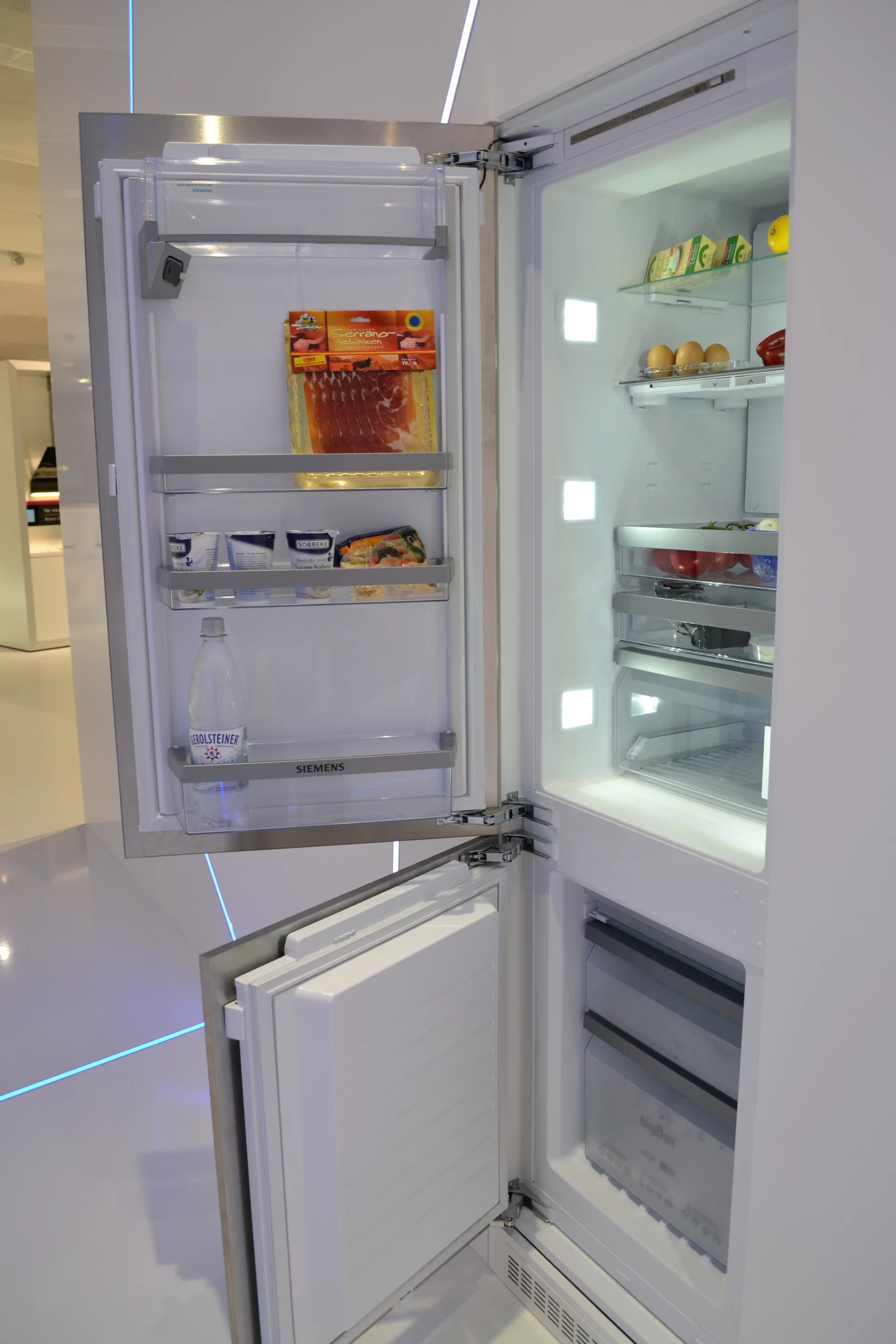 A camera inside the fridge would allow users to see what foods they had available, via their mobile device