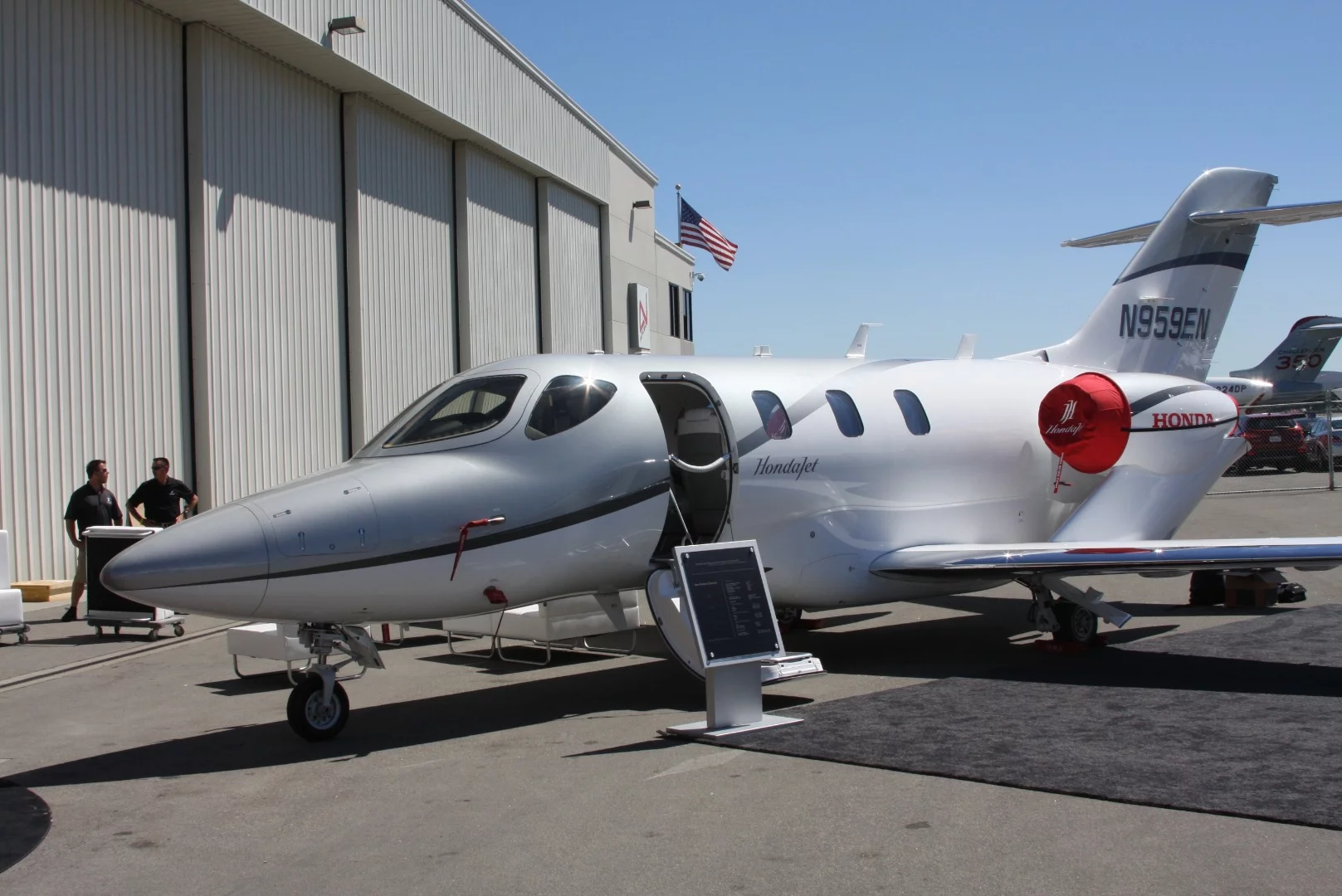 Honda brought in their new private jet for display at the Hangar Party
