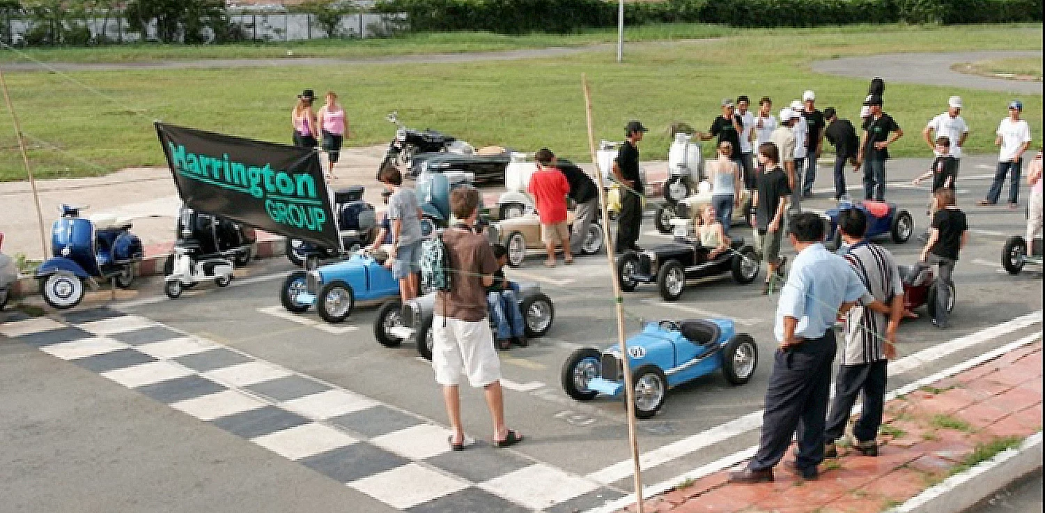 Harrington Group's early days saw the production of Bugatti T35 lookalikes during the half-scale cars' first generation, enough for a full grid during a staff family day. The Group now makes a vast array of half-scale cars covering all the classics and can deliver one in three working days, no matter where you might live. The Group's Facebook page has myriad photos of the available models.