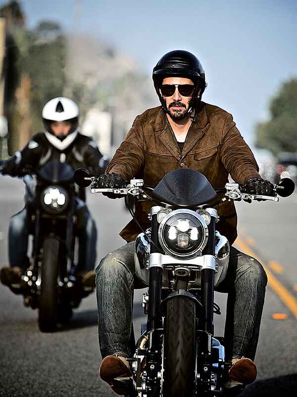 Keanu Reeves and Gard Hollinger ride the KRGT-1
