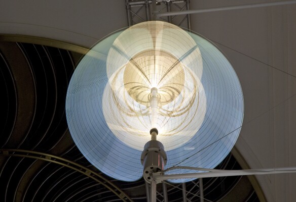 Troika's kinetic chandelier, Thixotropes, combines LED lighting, carbon and steel banding to stunningly beautiful effect (Photo: Troika)