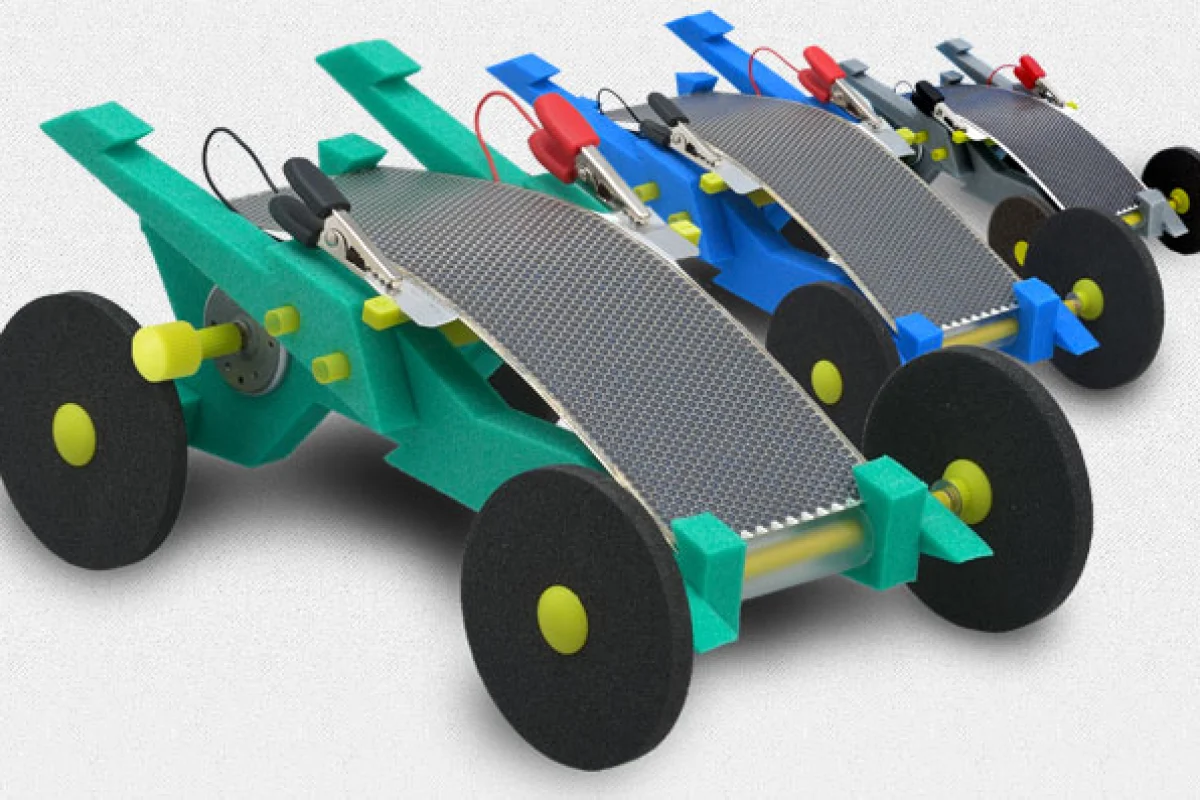 The Volta Racer is powered by a flexible polycrystalline silicon solar panel