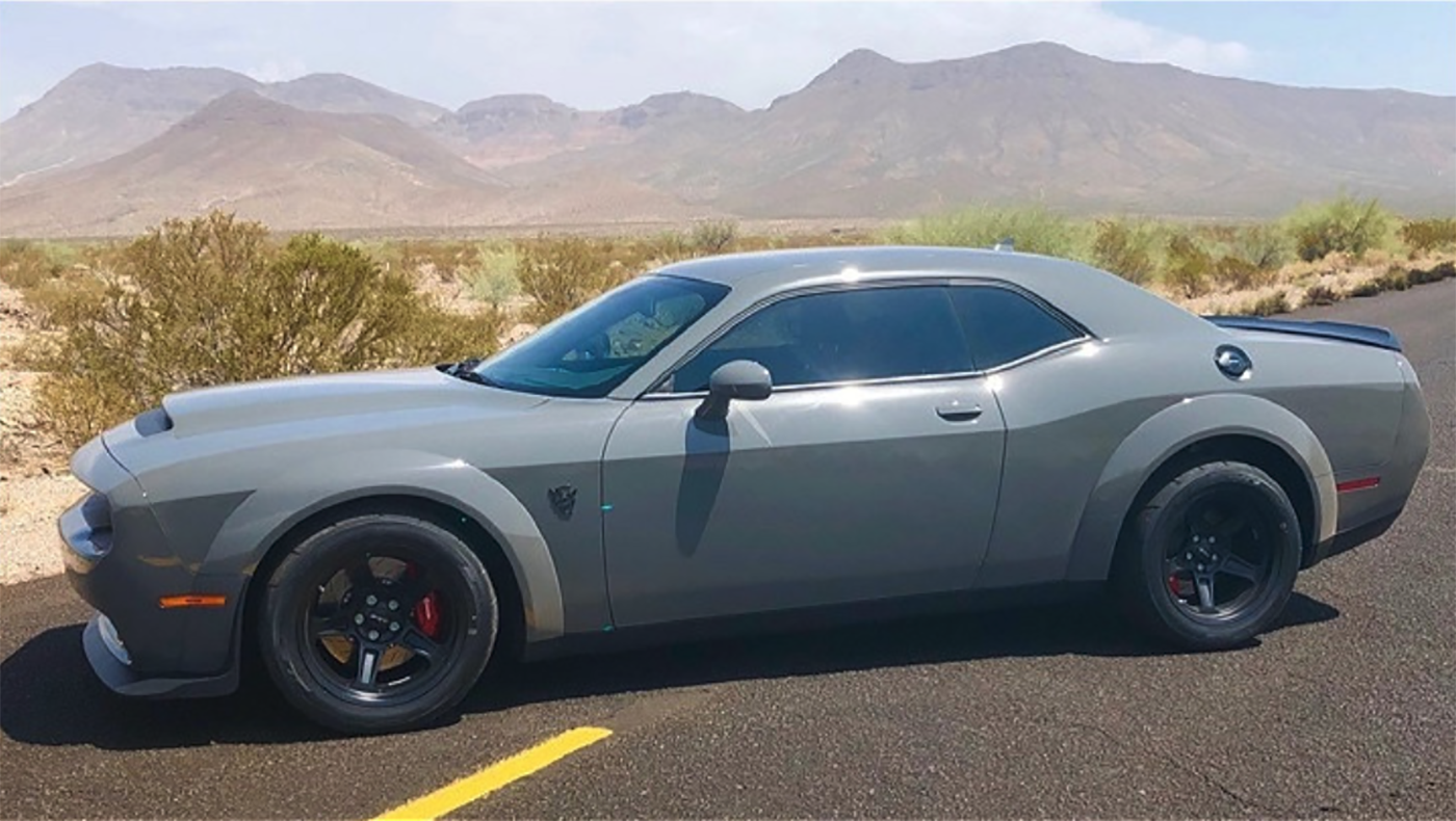 2018 Monterey Car Week Auction Report | A brand new 6.2-liter supercharged Dodge Demon, the quickest production car available! This car is capable of 0-60 mph in 2.3 seconds, 0-100 mph in 5.1 seconds and runs the quarter-mile in 9.65 seconds @ 140 mph. With 840 hp, it's quite possible this car will deliver the most performance bang-per-buck of the entire week of auction action. MSRP for the aptly named Demon is $85,000, but it's an auction and anything might happen. Auction: Russo & Steele | Lot 5102 | Official Description