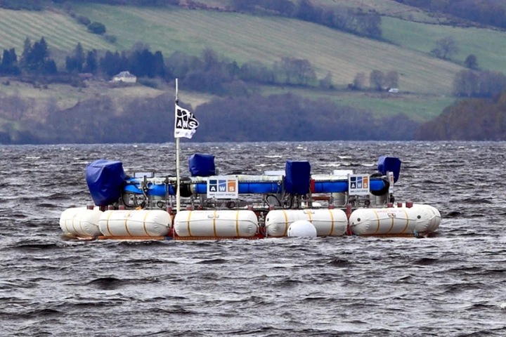 The 1/9th scale version of the AWS III wave energy system at Loch Ness