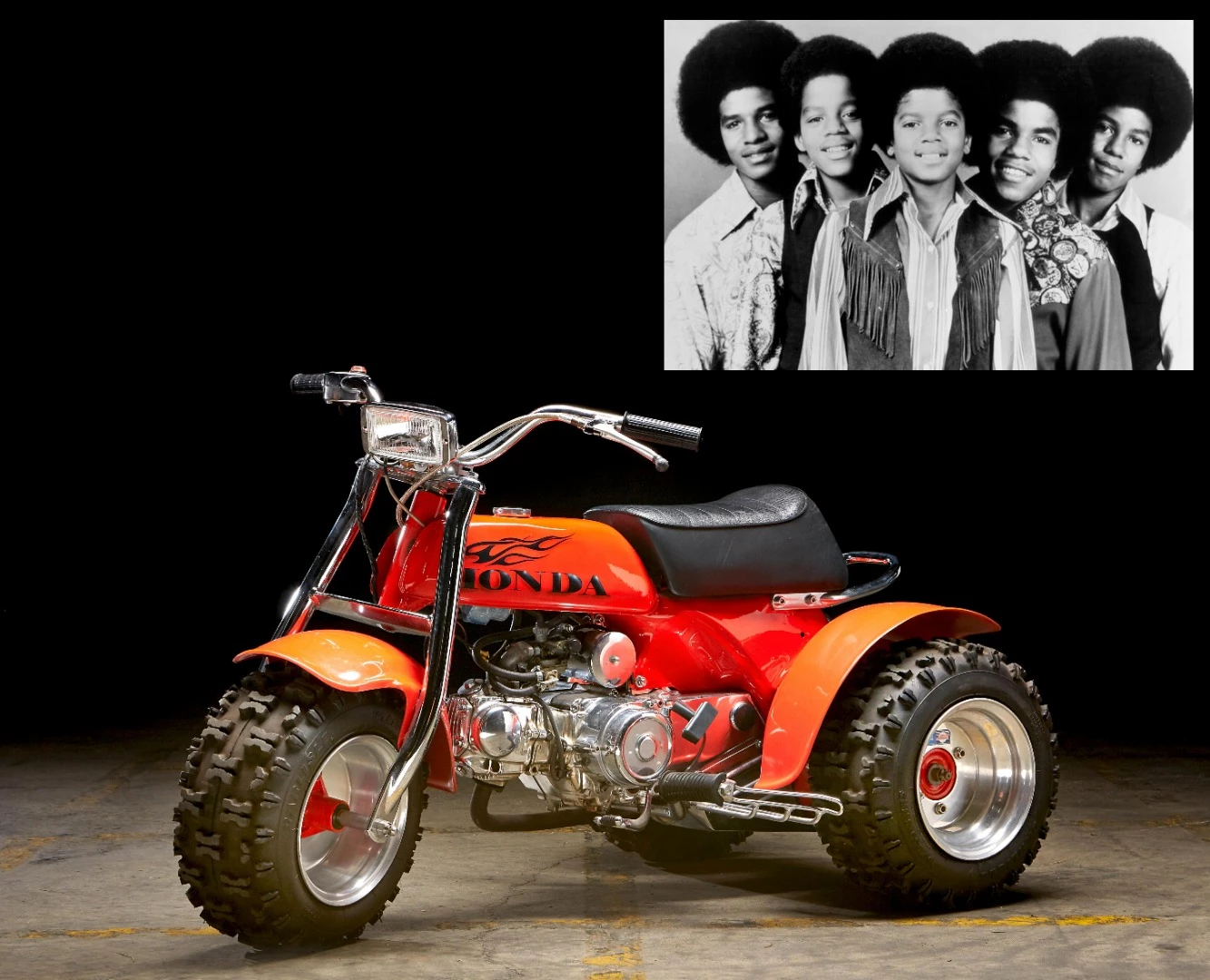 A 1973 Honda trike that was given to the Jackson 5 when they were at the height of their popularity