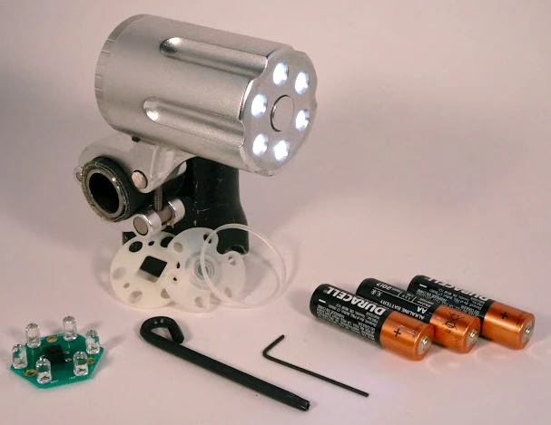 The Defender runs on three AA batteries, and incorporates watertight silicone gaskets