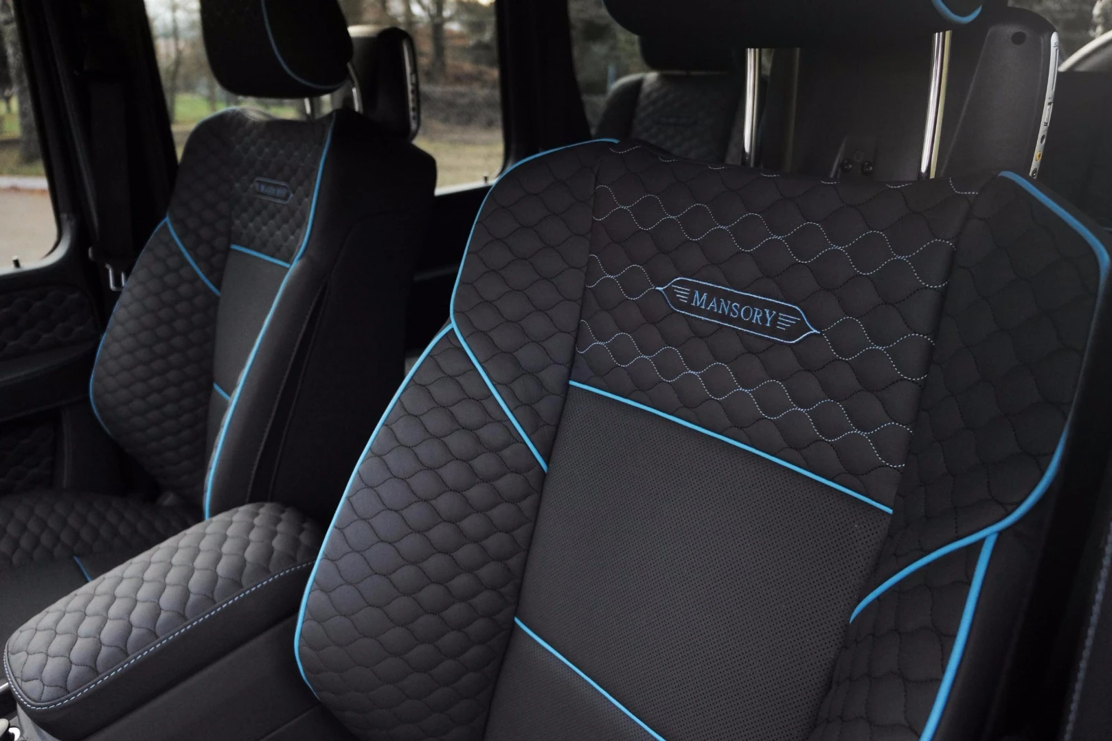 Body-matched trim and Mansory logos