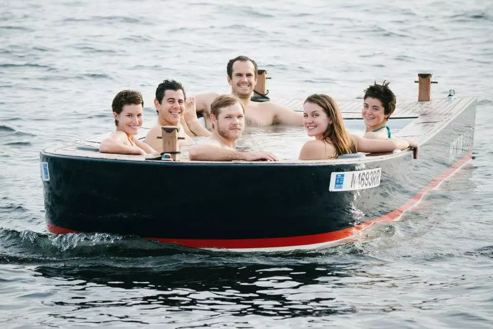 The Hot Tub Boat carries a maximum of six passengers