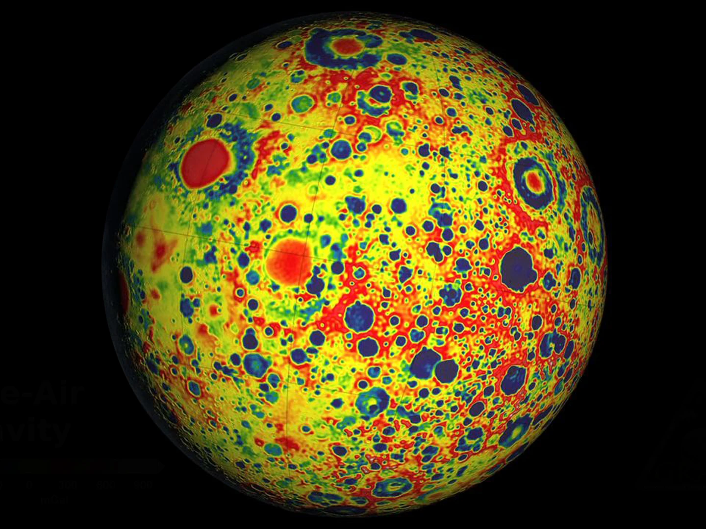 Variations in the lunar gravity field as measured by NASA's GRAIL mission (Image: NASA/JPL-Caltech/MIT/GSFC)