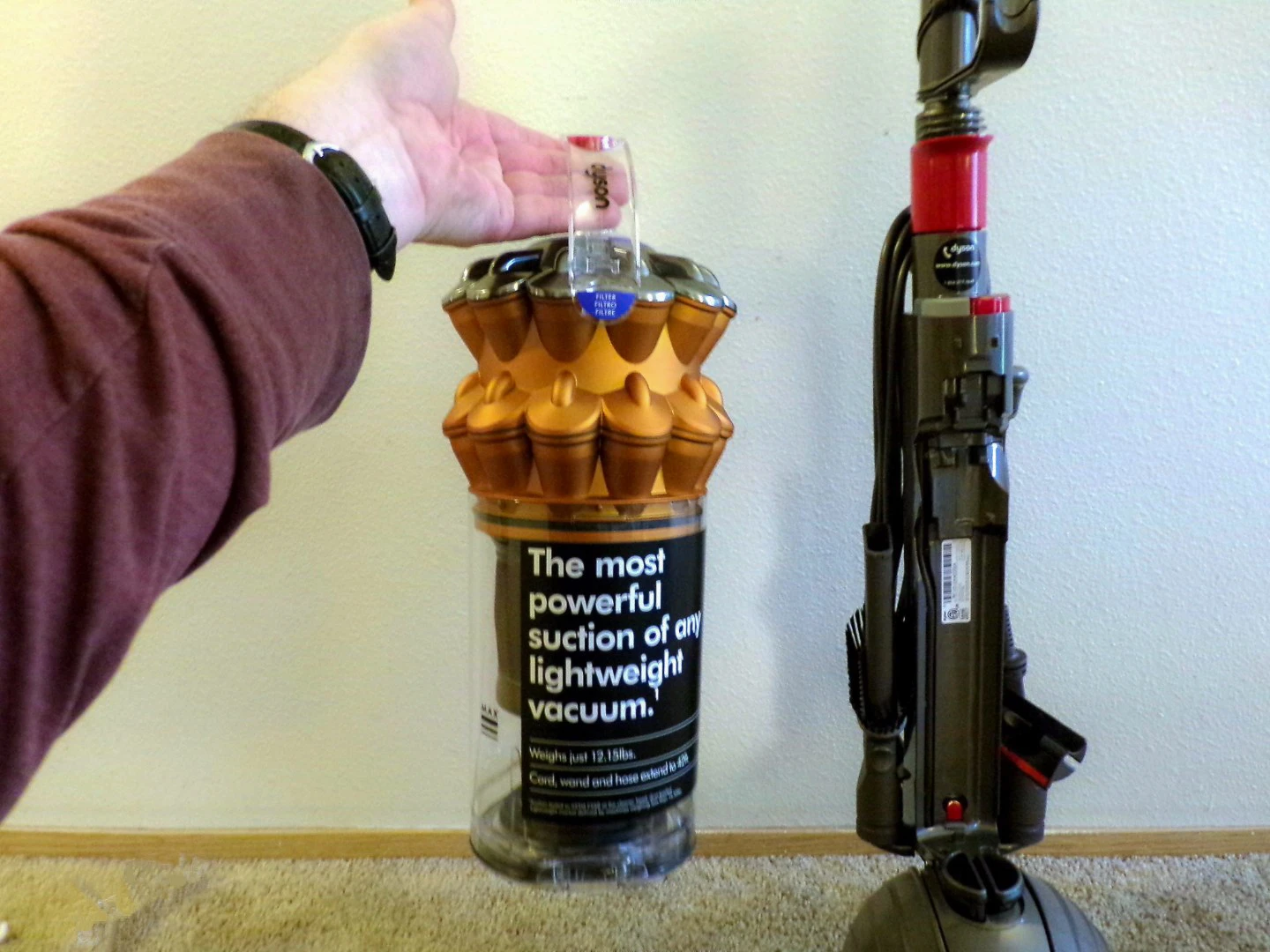 The bagless Dyson Small Ball basket required frequent emptying