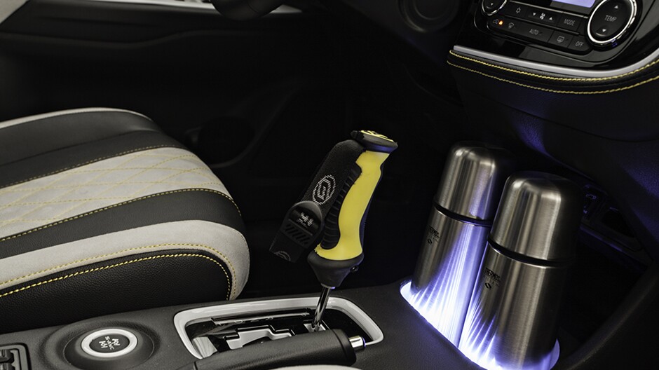 The Winter Edition includes a ski pole-style gear shifter and LED-illuminated Thermos holder