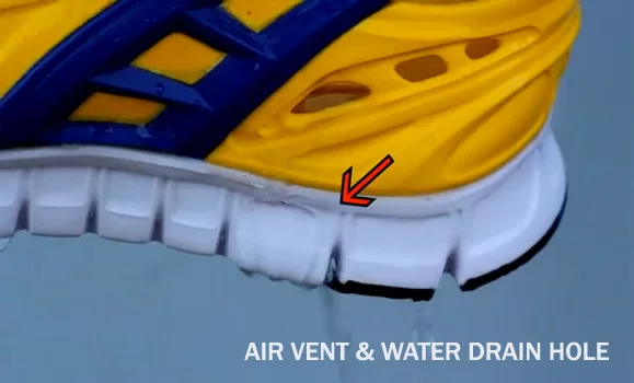 The side vents empty water out of the Crosskix shoe