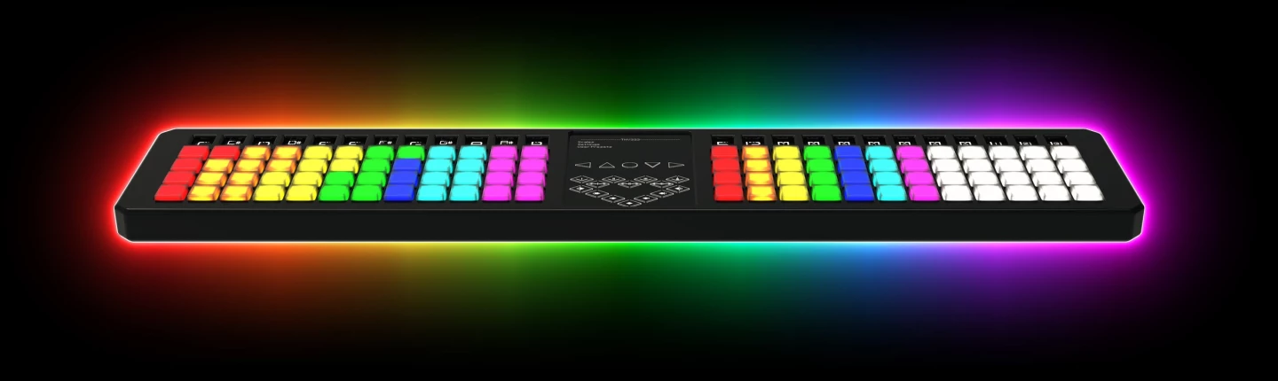 The TheoryBoard Thy333 works with any MIDI device or DAW