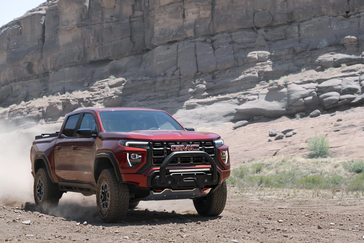 The new 2023 GMC Canyon AT4X includes a lifted suspension with Multimatic DSSV shocks, underbody protection and front and rear diff lockers