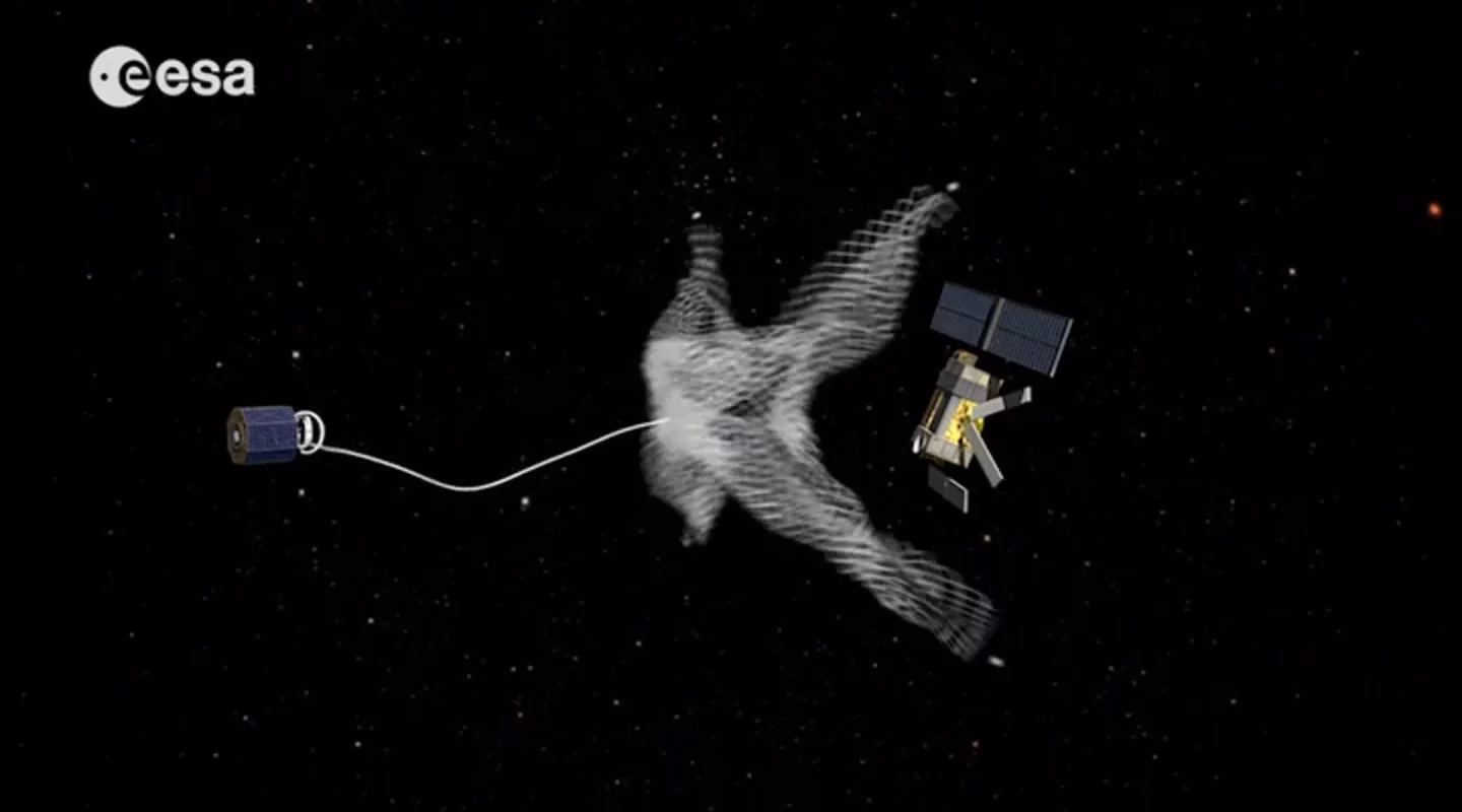 Artist's concept of the capture net in action