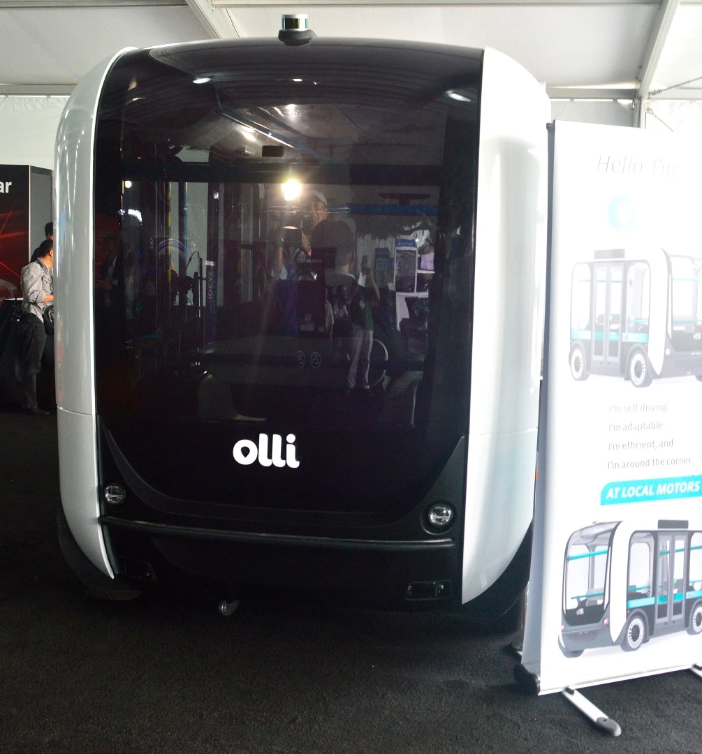 Olli makes use of 3D-printed components and IBM's Watson supercomputer