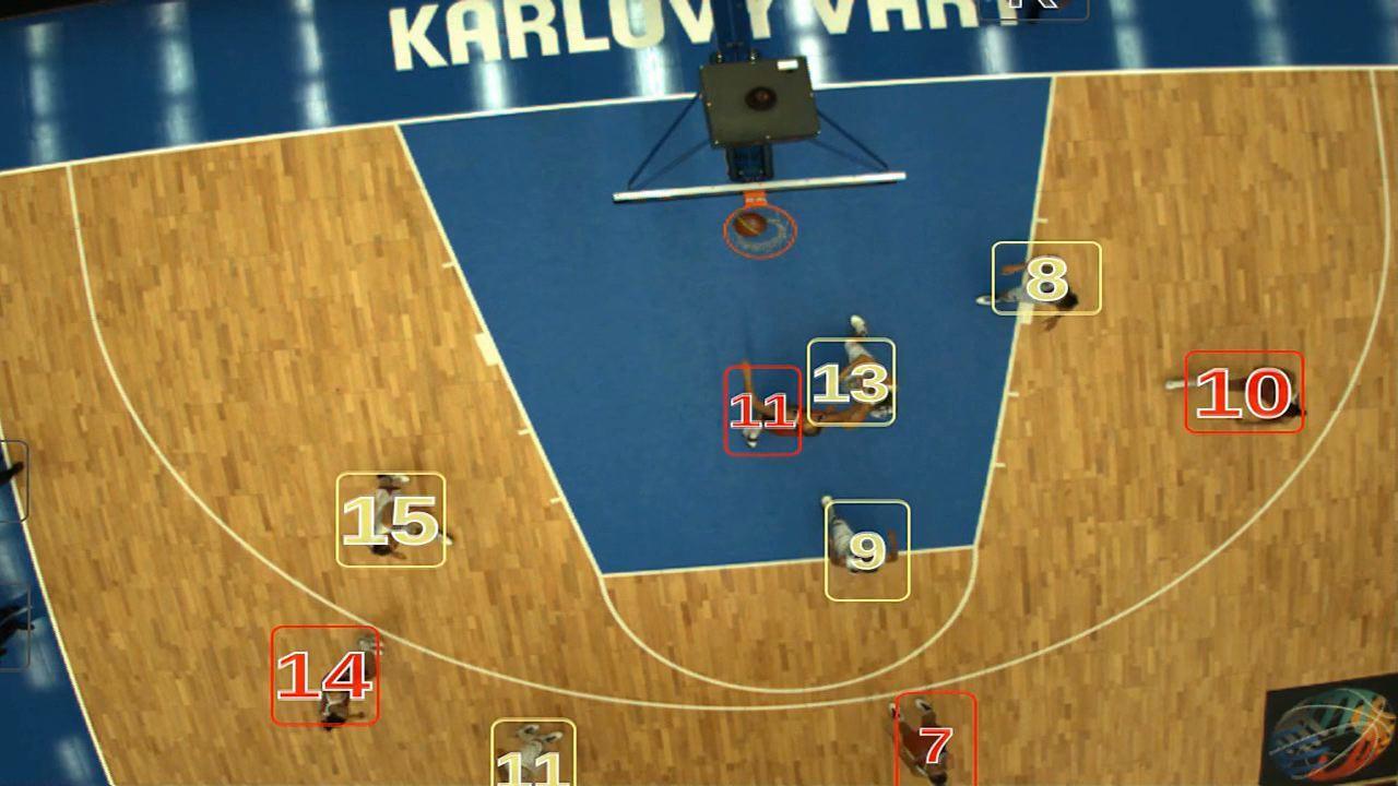 The EPFL system is able to track and identify individual players on crowded sports fields and courts