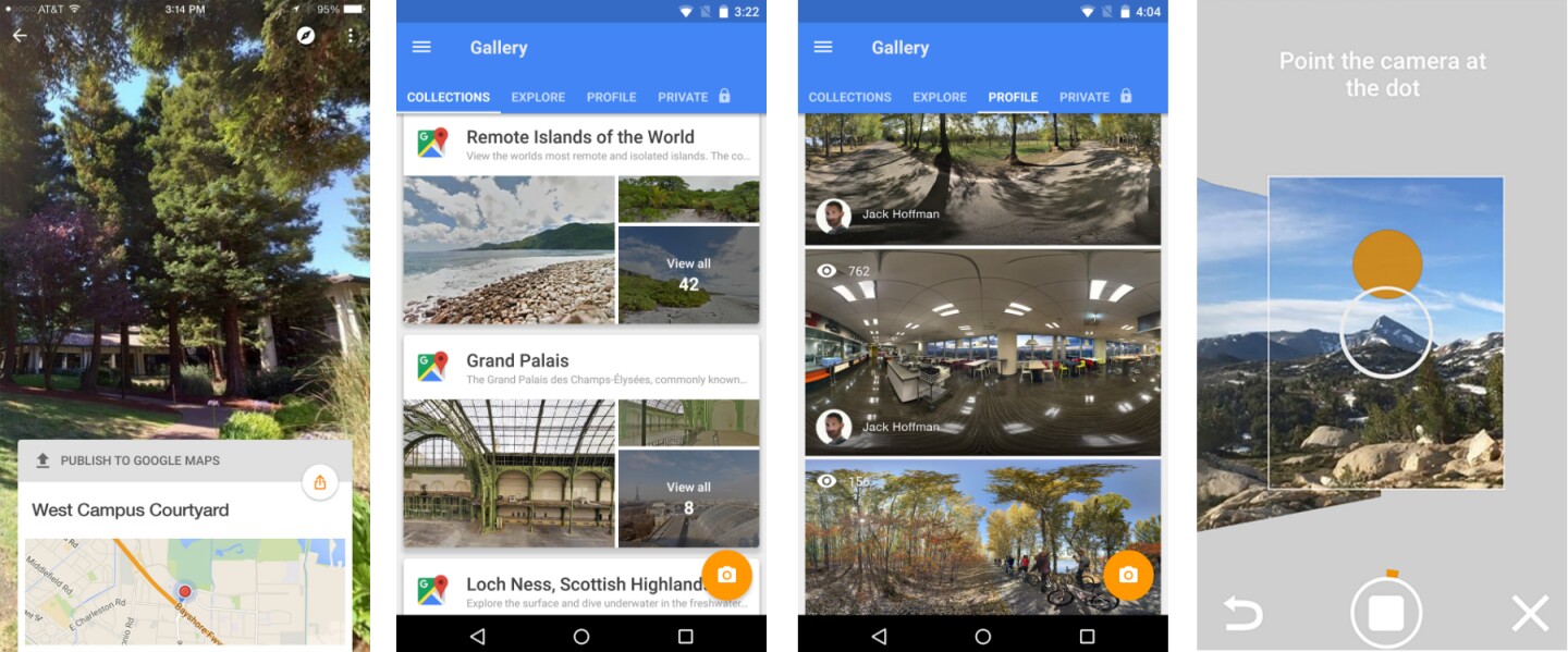 The Google Street View app allows users to browse Street View content and collections and to add their own content