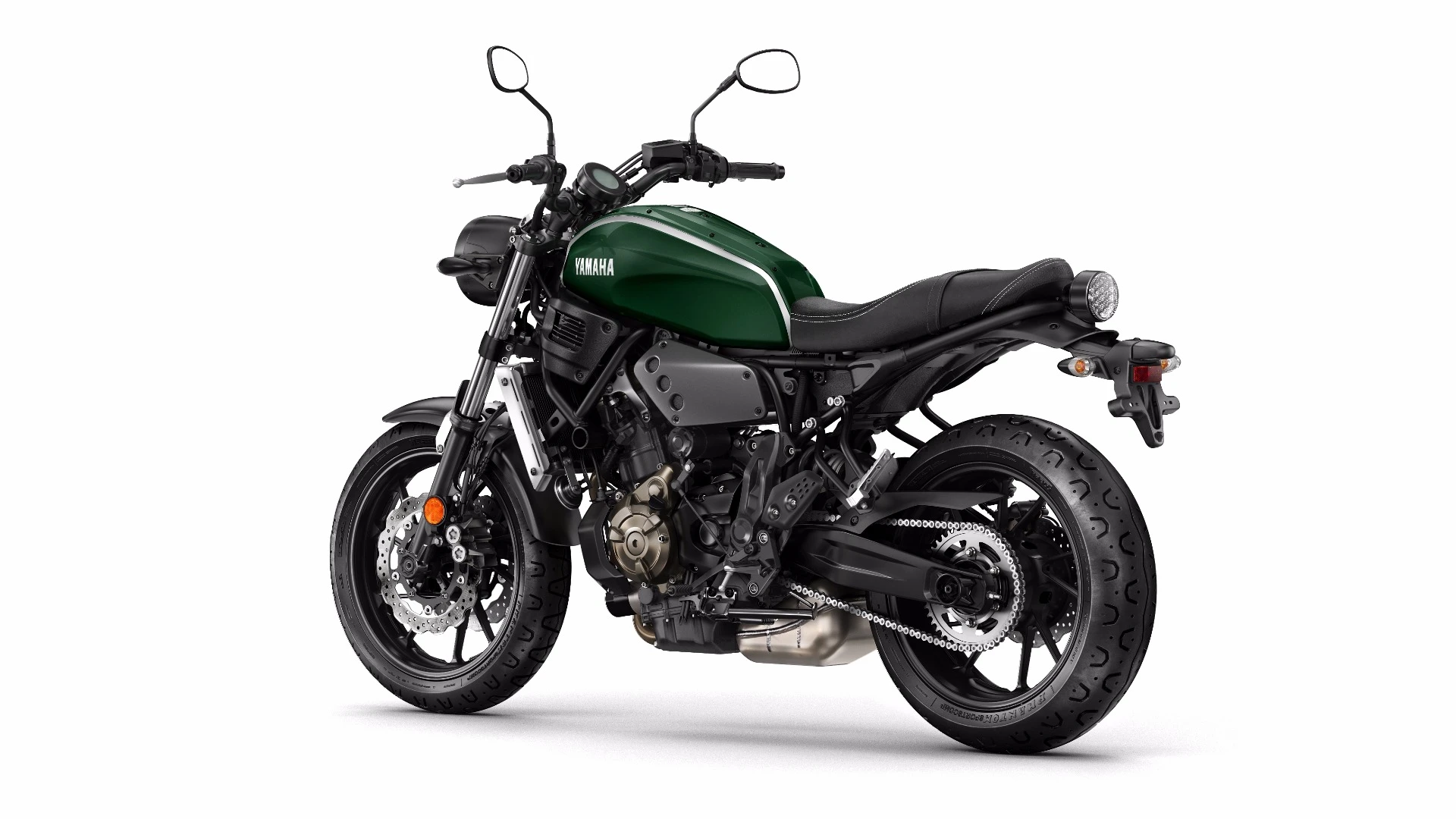 The Yamaha XSR700 in Forest Green