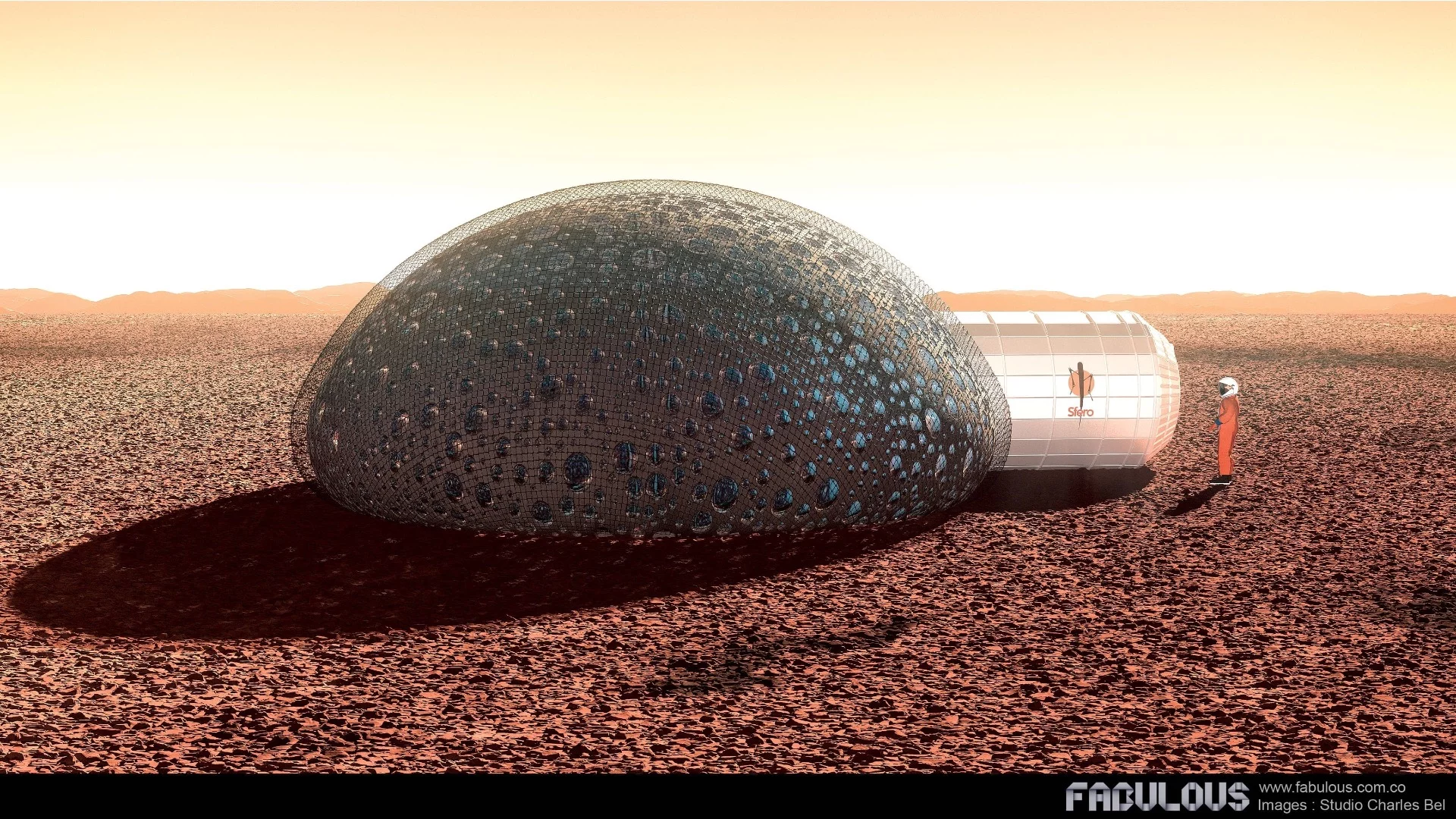 Resembling a futuristic igloo from the surface, the Sfero shelter would be partially buried beneath the ground