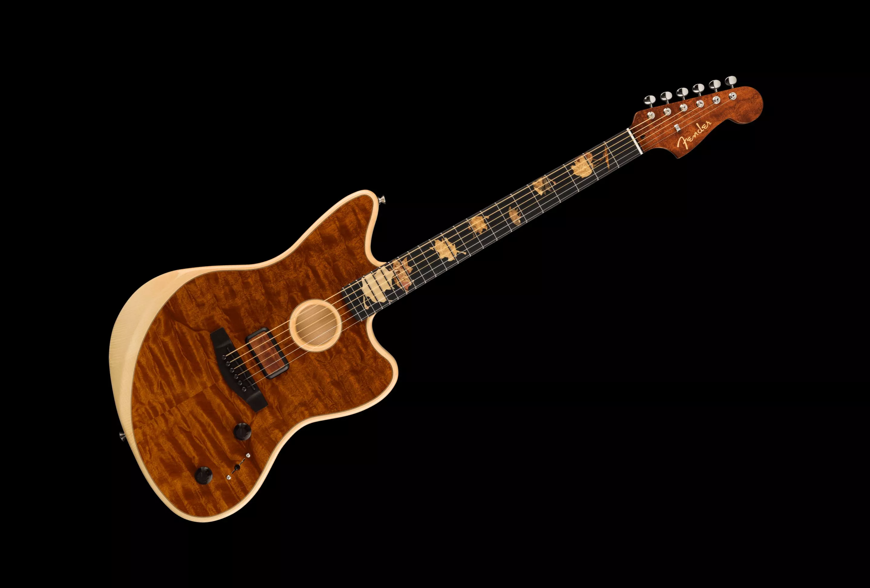 Custom Shop Master Builder Ron Thorn raided his secret stash of exotic tonewoods to create the one-off Acoustasonic Jazzmaster guitar he's calling The Trees