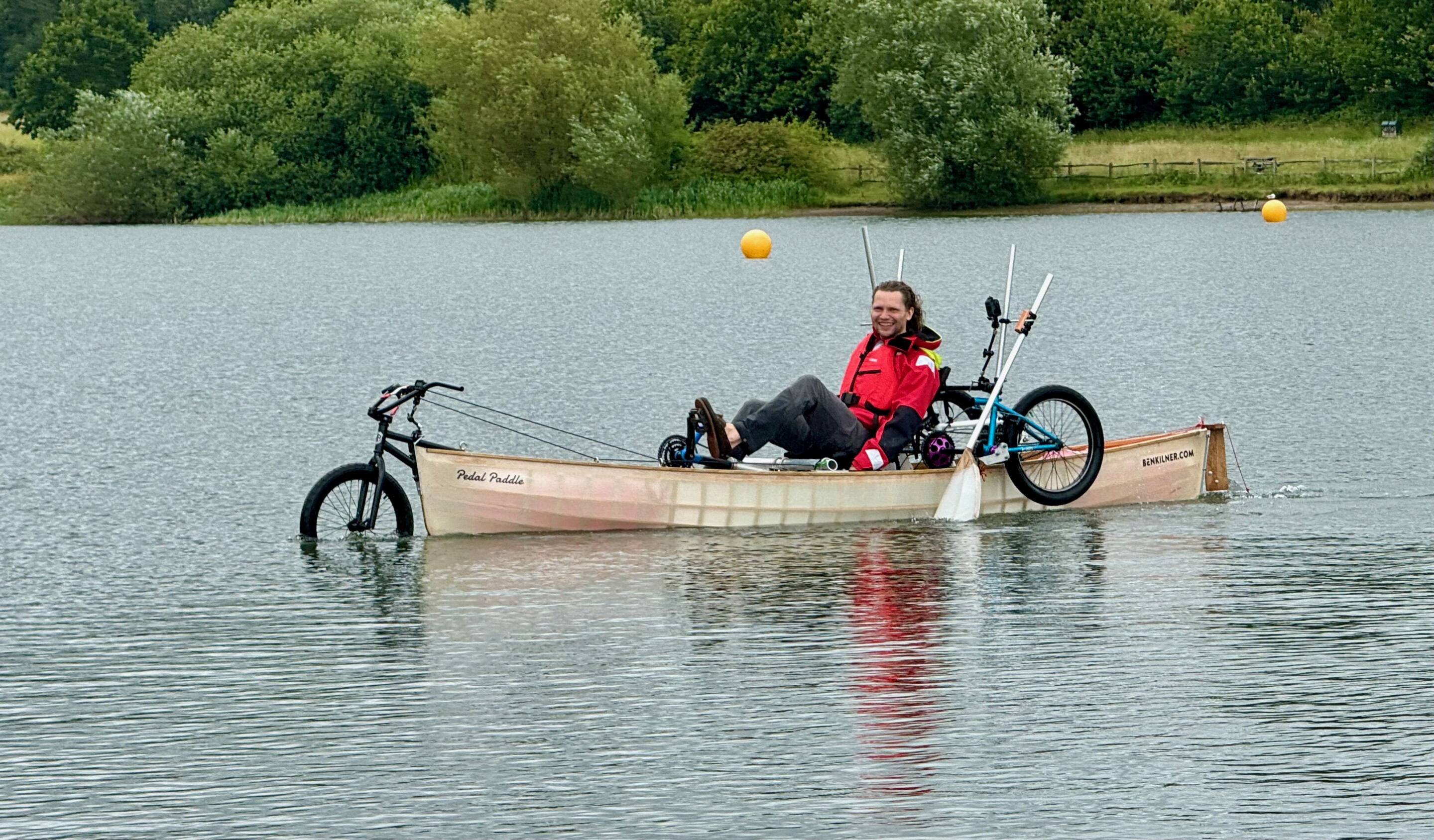 Although Kilner sits a bit higher than would be ideal when on the water, his design keeps the canoe's hull intact and watertight