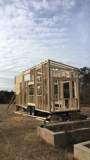 The Legacy tiny house under construction