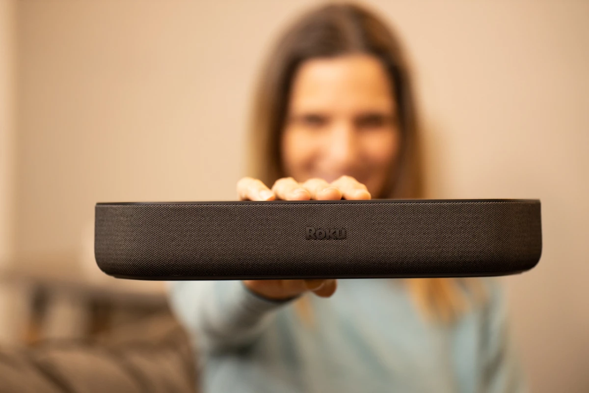 A compact Dolby Audio soundbar with 4K streaming smarts