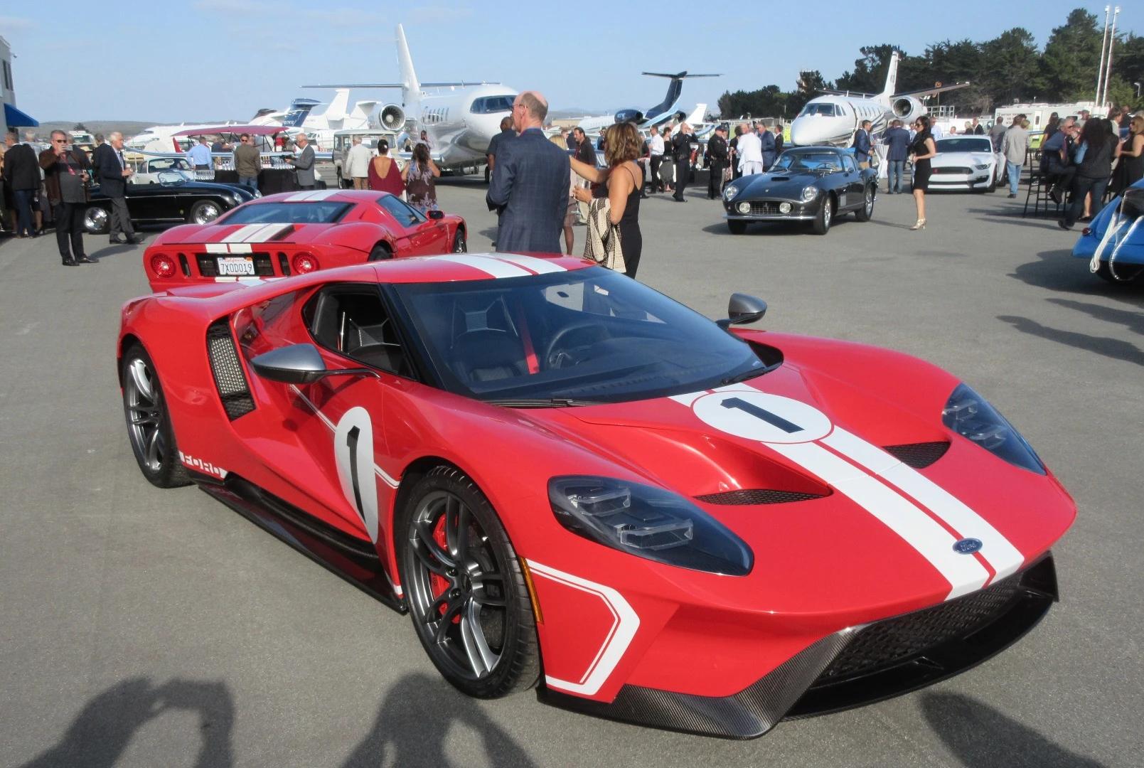 The 647-hp GT at the McCalls Motorworks Revival Hangar Party during Monterey Car Week 2017